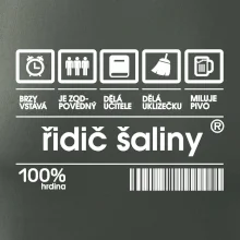 Čárový kód - řidič šaliny