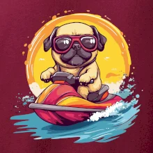 Mops na vodním skútru