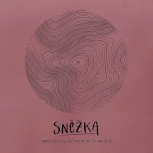 Sněžka - vrstevnice v kruhu