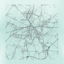 Mapy měst černobílé Plzeň