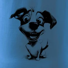 Černobílá karikatura Jack Russell teriér