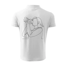 Fotografka stojící jedním tahem