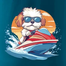 Bišonek na vodním skútru