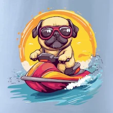 Mops na vodním skútru