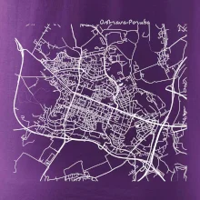 Mapy měst černobílé Ostrava Poruba