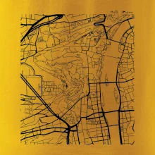 Praha Malá Strana - Mapa černobílá