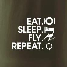 Eat sleep fly repeat - skoky na lyžích