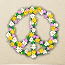 Peace symbol kopretiny