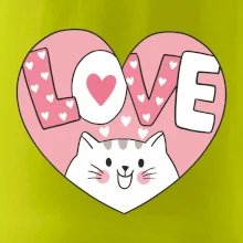 Kočka love - růžové srdce
