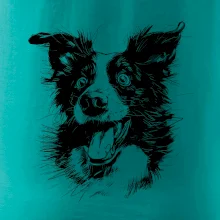 Černobílá karikatura Border kolie