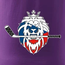 Lev s hokejkou v tlamě - Česká vlajka