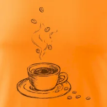 Hrnek plný čerstvé kávy