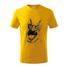 Černobílá karikatura Německý ovčák