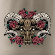 Hlava berana s růžemi