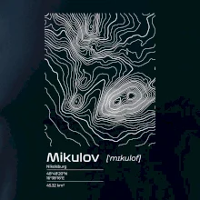 Mikulov - vrstevnice v obdélníku
