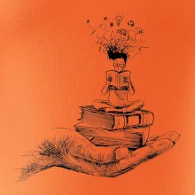 Čtenář - ruka kreslená