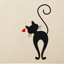 Zamilovaná kočka zezadu