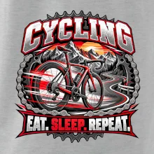 Cyklistické kolo mezi horami eat sleep repeat