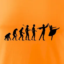 Evoluce tanec - muž a žena se sukní