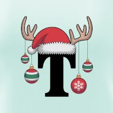 Vanoční rodinná trička - písmeno a čepice