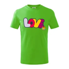 Love nápis s květinou