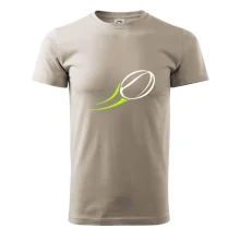 Minimalistický ragbyový míč v pohybu