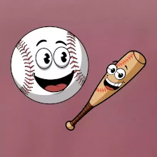 Parové triko - baseballová pálka a míček