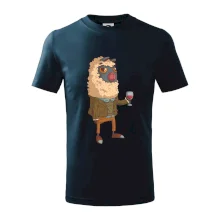 Alpaka s vínem muž