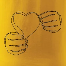 Ruka držící srdce  jedním tahem