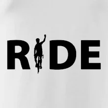 Ride - nápis s cyklistou