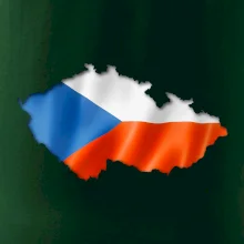 Česká vlajka v obrysu republiky