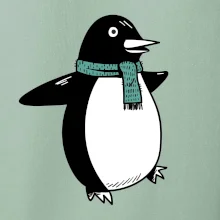 Tučňák se zelenou šálou