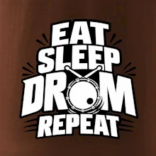 Eat sleep drum repeat - minimalistický bubenický slogan