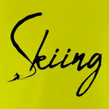 Skiing nápis lyžař