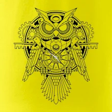 Steampunk sova černobílá