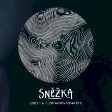 Sněžka - vrstevnice v kruhu