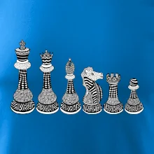 Šachové figurky v řadě - kreslené