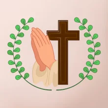 Věnec - kříž a modlení