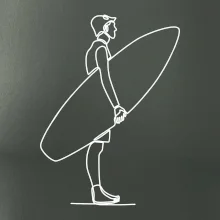 Surfař stojící jedním tahem