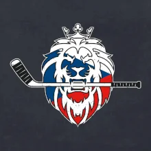 Lev s hokejkou v tlamě - Česká vlajka