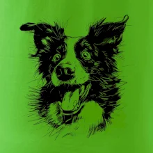 Černobílá karikatura Border kolie