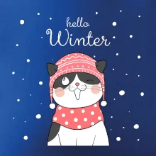 Kočka v čepici s vystrčeným jazykem