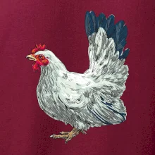 Slepice kreslená bílá