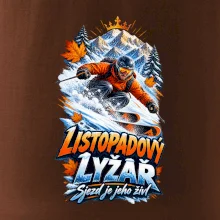 Listopadový lyžař král zasněžených svahů
