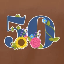 Květinové číslo kreslené - 50