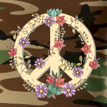 Peace symbol pískový