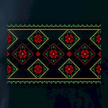 Ukrajinský vzor - Červeno Zelený