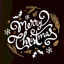 Merry christmas - nápis kulatý