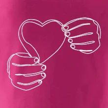 Ruka držící srdce  jedním tahem