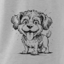 Lagotto romagnolo karikatura vypláznutý jazyk